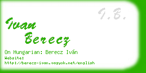 ivan berecz business card
